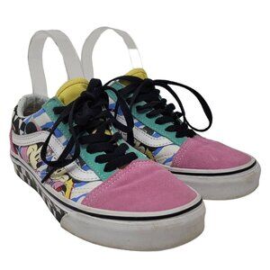 Disney vans Womens 6 Mens 4.5 Old Skool 80s Mickey mouse pink checkered sneakers